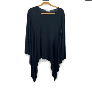 Bryn Walker Black Cotton Drapey Long Sleeve Blouse M